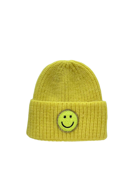 Smiley Patch Beanie (Yellow)