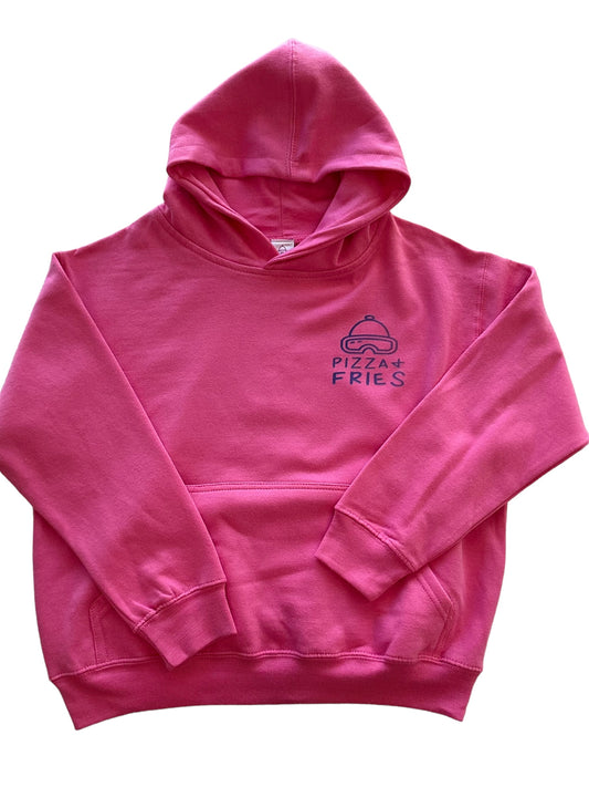 pizza & fries Big Kids Pullover Hoodie (Raspberry)